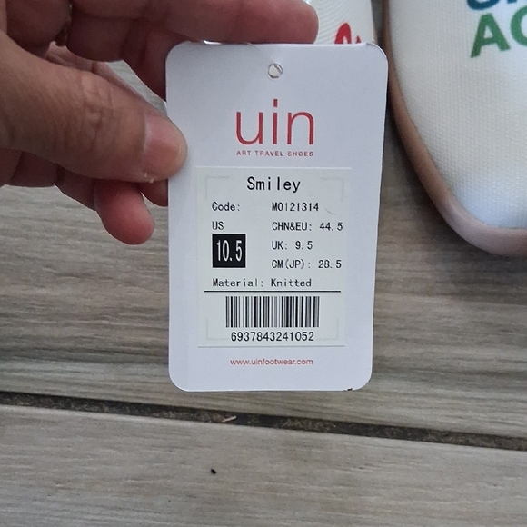 UIN Women's Sneakers - White with Smiley and Text Design - Picture 6 of 8